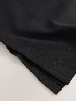 Next Black Relaxed Boxy Elbow Length Crew Neck T-Shirt Online