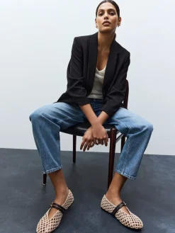 Next Black Relaxed Ruched Sleeve Blazer Online