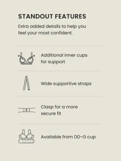 Next Black Rib DD+ Wired Crop Bikini Top Hot