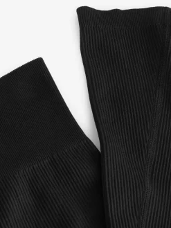 Next Ribbed Kickflare Leggings Black Sale