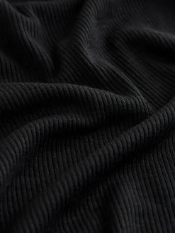 Next Ribbed Long Sleeve Pyjamas Black New