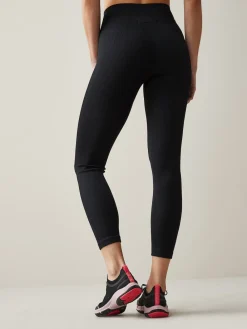 Next Black Ribbed Seamless High Waist Leggings Outlet