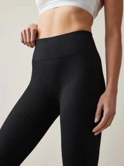 Next Black Ribbed Seamless High Waist Leggings Outlet