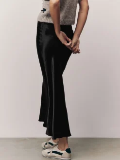 Next Black Satin Midi Skirt Sale