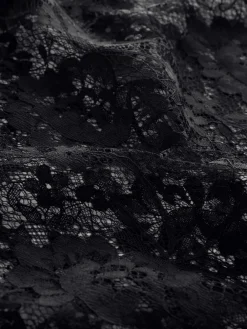 Next Satin Midi Skirt With Lace Trim Black