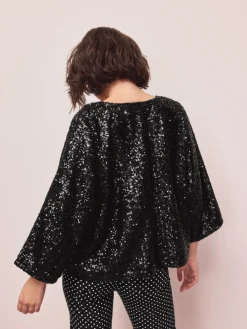 Next Sequin Jacket Black Hot