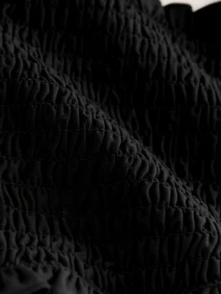 Next Shirred Bandeau Bikini Top Black