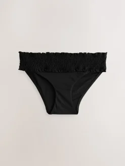 Next Shirred High Leg Bikini Bottoms Black Discount