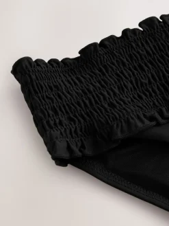 Next Shirred High Leg Bikini Bottoms Black Discount