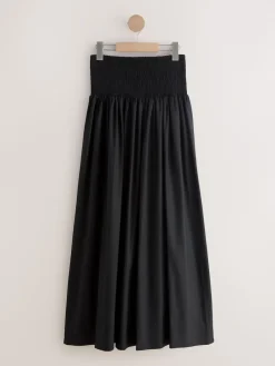 Next Shirred Maxi Skirt Black Discount