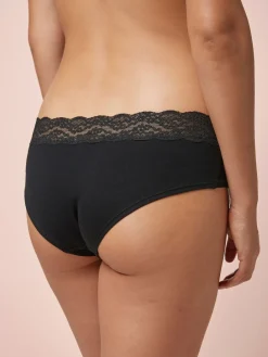 Next Black Short Cotton Lace Knickers 4 Pack Clearance