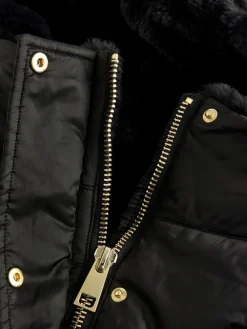 Next Shower Resistant Padded Longline Coat Black