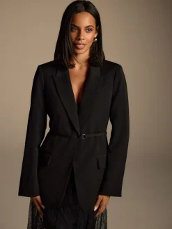 Next Black Single Breasted Skinny Belt Blazer Hot