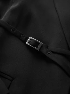 Next Black Single Breasted Skinny Belt Blazer Hot