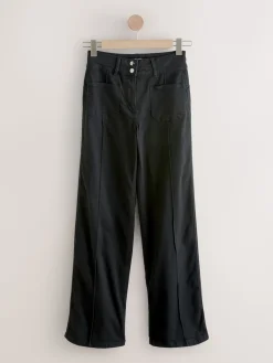 Next Slim Lift and Shape Wide Leg Jeans Black Clearance