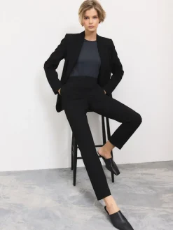 Next Slim Tailored Trousers With Wool Black Best