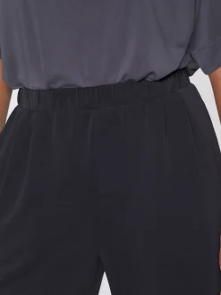 Next Slinky Supersoft Jersey Modal Blend Wide Leg Pull On Trousers Black New