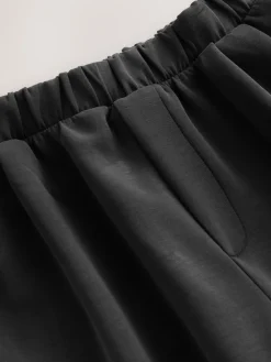 Next Slinky Supersoft Jersey Modal Blend Wide Leg Pull On Trousers Black New