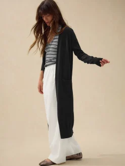 Next Soft Touch Cotton Rich Longline Cardigan Black Online