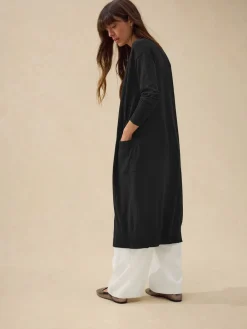 Next Soft Touch Cotton Rich Longline Cardigan Black Online