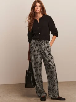 Next Soft Touch Crew Neck Knitted Cardigan With Wool Black Outlet