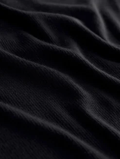 Next Black Soft Touch Lightweight Ribbed Long Sleeve T-Shirt with TENCEL™ Lyocell Hot