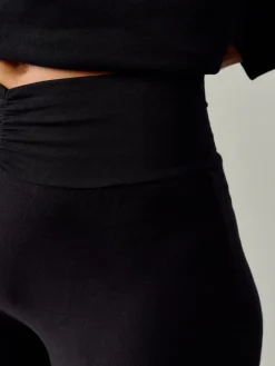 Next Soft Touch Rib Ruched Flare Leggings Black Online