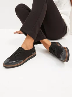 Next Black Standard/Wide Fit Brogue Lace Up Chunky Sole Shoes Discount