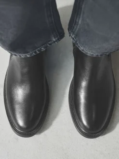 Next Standard/Wide Fit Buckled Chelsea Boots Black New