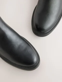 Next Standard/Wide Fit Buckled Chelsea Boots Black New