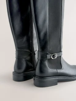 Next Standard/Wide Fit Forever Comfort® Buckle Detail Riding Boots Black