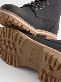 Next Standard/Wide Fit Forever Comfort® Casual Lace-Up Ankle Boots Black Outlet