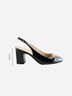 Next Standard/Wide Fit Hardware Slingback Block Heels Black Discount