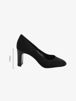 Next Black Standard/Wide Fit Round Toe Block Court Shoes Hot