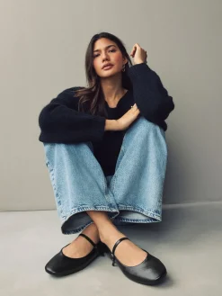 Next Standard/Wide Fit Round Toe Mary Jane Shoes Black Outlet