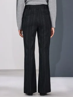 Next Black Striped Flared Trousers Sale