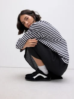 Next Forever Comfort® Leather Slimsole Lace-Up Trainers Black Suede Outlet