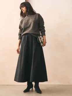 Next Forever Comfort® Knee High Chisel Toe Heeled Boots Black Suede