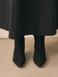 Next Forever Comfort® Knee High Chisel Toe Heeled Boots Black Suede