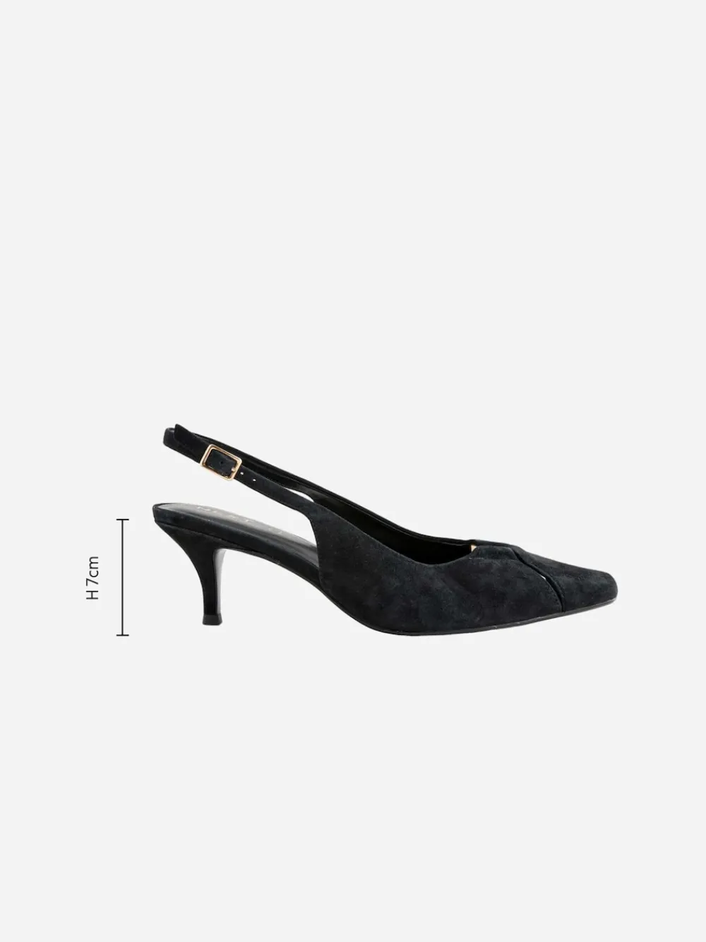 Next Leather Cutout Hardware Detail Slingback Heels Black Suede Best