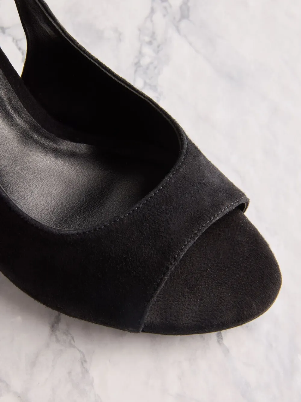 Next Tabitha Simmons X Ivy Peep Toe Sling Back Heels Black Suede Hot