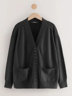Next Black Supersoft V-Neck Cardigan With Pockets Clearance