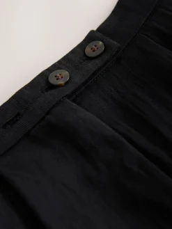 Next Superwide Pleated Trousers Black Clearance