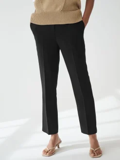 Next Black Tailored Elasticated Back Straight Leg Trousers Sale