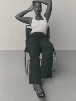 Next Black Tailored Hourglass Bootcut Trousers New