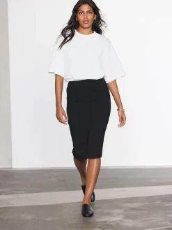 Next Tailored Pencil Skirt With Wool Black Hot
