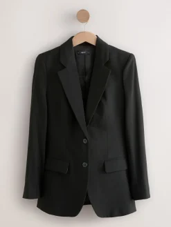 Next Tailored Single Breasted Blazer With Wool Black Hot