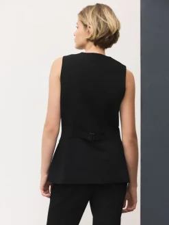 Next Black Tailored Waistcoat With Wool New