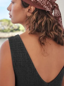 Next Textured Jersey Slip Dress Black Discount