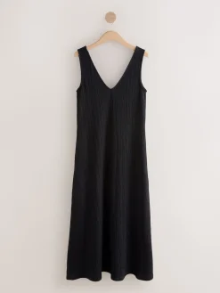 Next Textured Jersey Slip Dress Black Discount